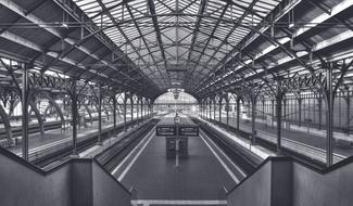 Railway Station in monochrome