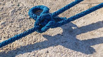 blue rope tied