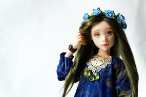 Baby Doll Hair blue flowers