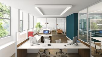 office minimal render 3d render