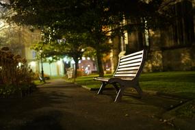 park bench in the evening