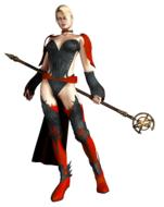 warrior, blond girl, fantasy drawing