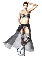 sexy young girl fin black and grey clothing, 3d render