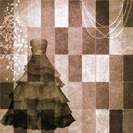 background scrapbooking paper dress drawing