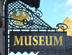 museum metal sign