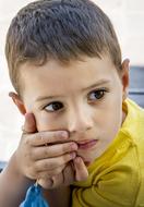 photo of a pensive boy