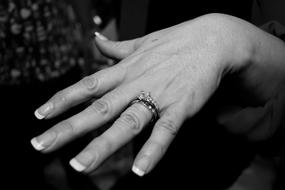wedding ring on a woman hand