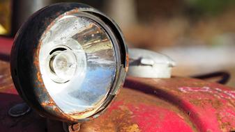 Broken Lamp rusty Tractor