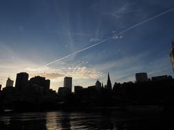 Melbourne Skyline Sunset