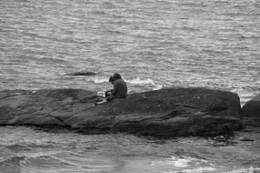 people Rocks Sea