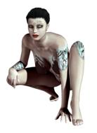 the girl sat down short hair 3d drawing