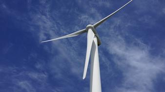 Windmill At background of blue sky