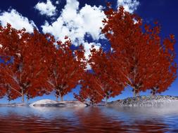 sky tree water cloud drawing