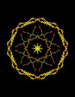 geometric glowing figure in the dark