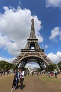 paris with people by the clouds