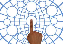 web network hand finger touch