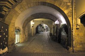 cozy tunnel with lamps
