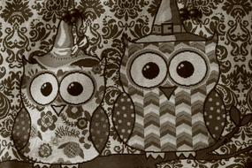 Owls Birds as a texture drawing
