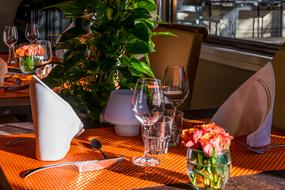 decorated restaurant table