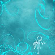 scrapbooking paper neon blue white drawing
