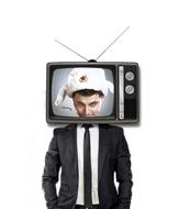 Man Tv Head banner drawing