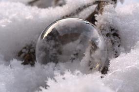 Embedded Snowy soap bubble
