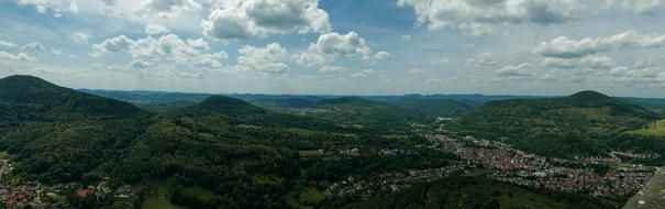 panoramic view of the city in the mountains