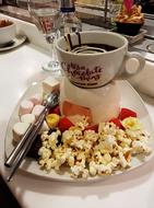 sweet popcorn with coffee