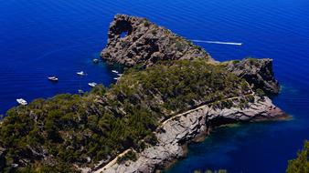 Ocean island cliff