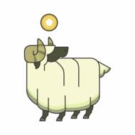 vector animals green goat chinese