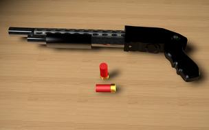 pumpgun weapon ammunition shoot