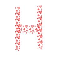 love heart letter h