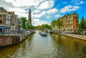 boat in Amsterdam channel
