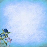 painted blue and purple flowers on a blue background