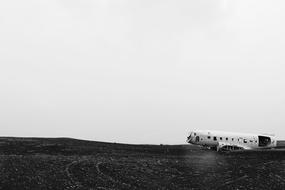 crashed plane in the field