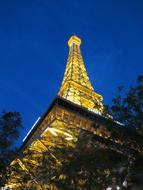 paris night tower in the light