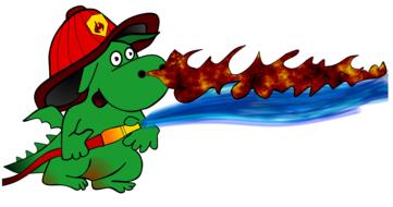 cartoon dragon fire fighter fire