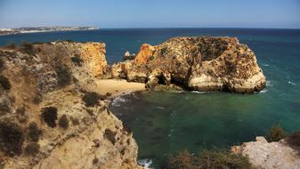 coast with cliffs and the sea