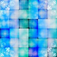 Beautiful and colorful background with cubes with floral frame