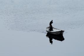 Boat Swim Man river