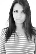 black and white portrait of Model Girl