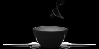 hot plate of rice black