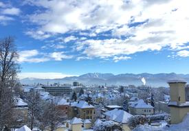 panoramic view of Klagenfurt in winter