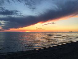 view of Lake Beach at Sunset