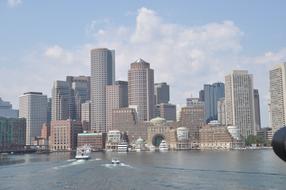 beautiful view of the ocean by the city