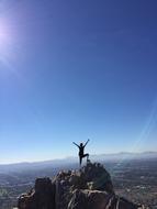 person on rock at Sky, Hiker