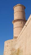 amazing Tower of aged Fortress, france, marseille, Fort Saint-Jean