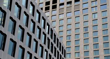 facades of modern buildings in Zurich