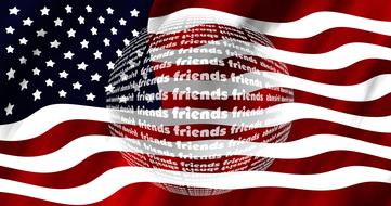 friends flag usa america