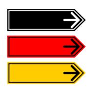 direction plate arrow black red yellow